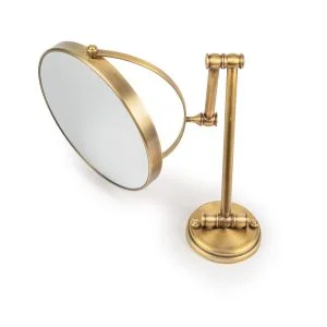 Mounted Make-up Mirror - Antique Brass