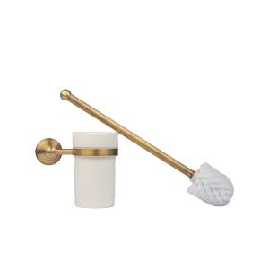 Toilet Brush and Holder - Antique Brass