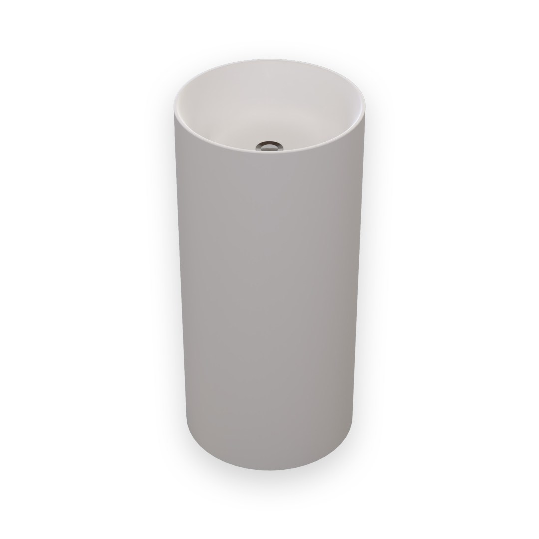 Round Pillar Basin - White