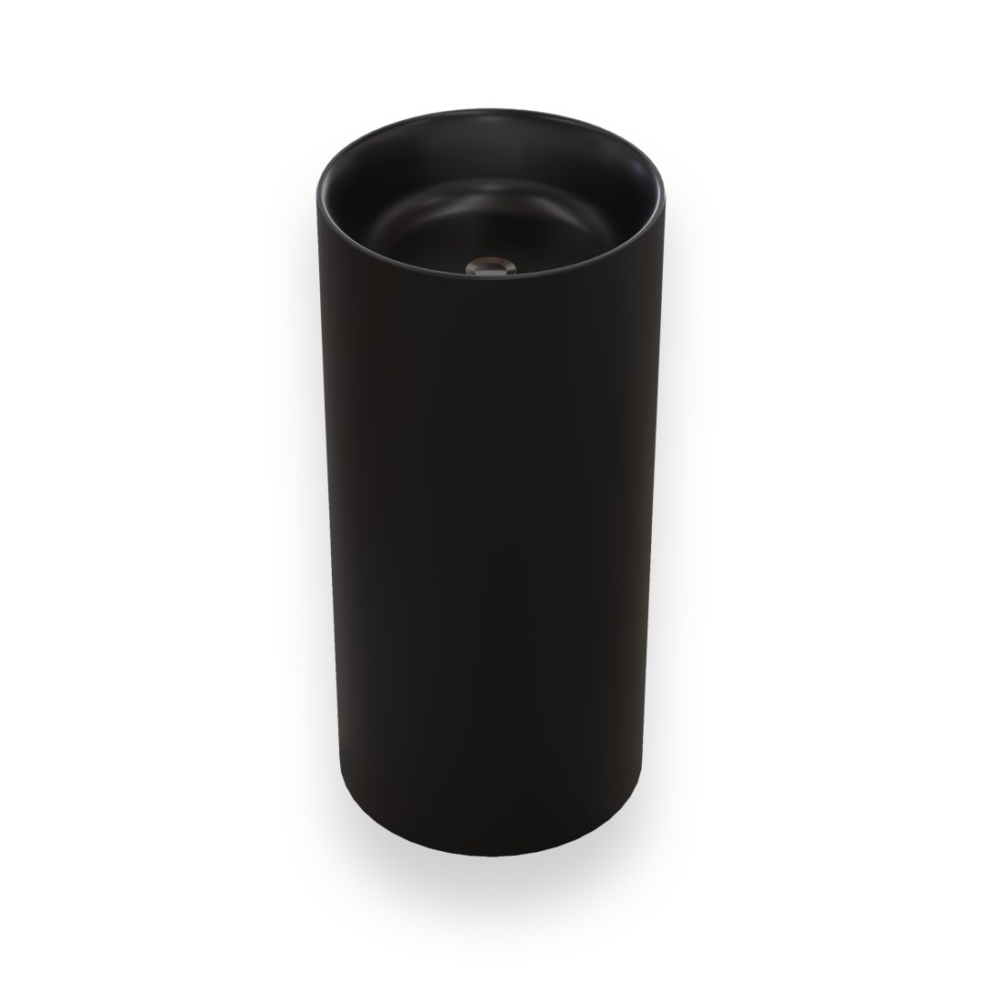 Round Pillar Basin - Black