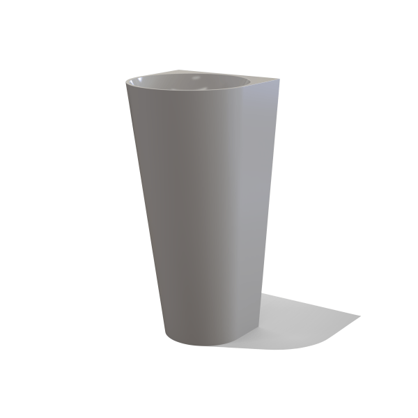 Incline Pillar Basin - Concrete Grey