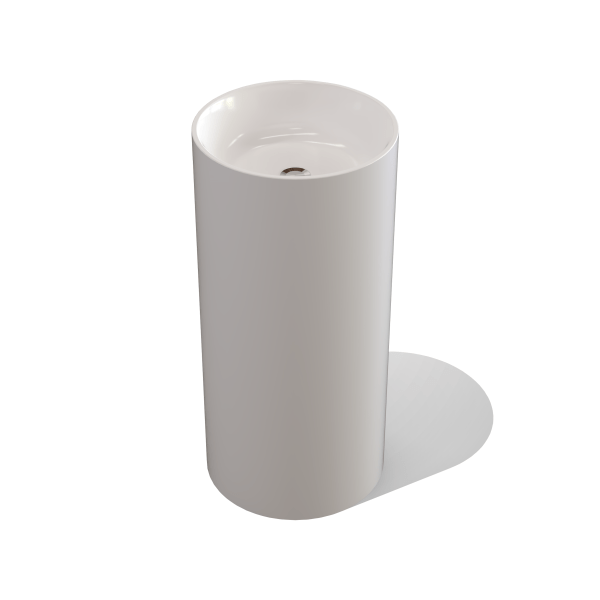 Round Pillar Basin - White