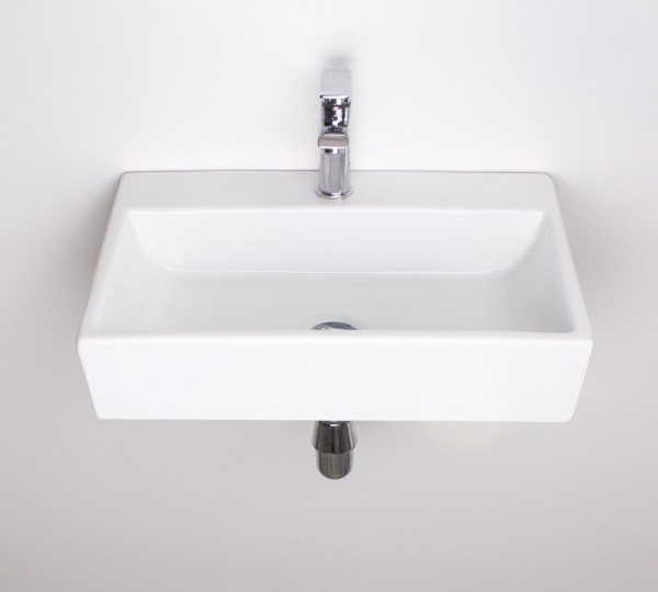 Wide Rectangle Basin - White